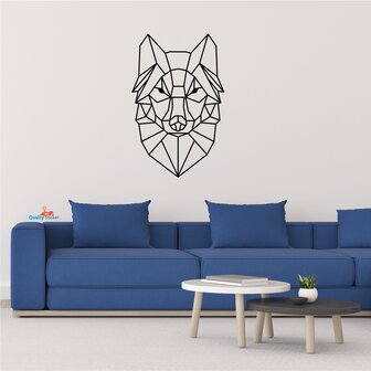 Wolf geometrische muursticker