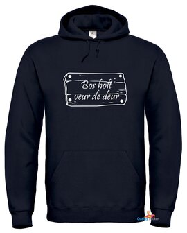 Unisex hoodie bos holt veur de deur