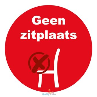 Geen zitplaats sticker 20 cm