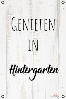 Genieten in Hintergarten tuinposter