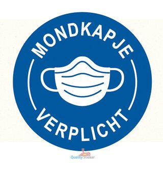 Mondkapje verplicht blauw sticker