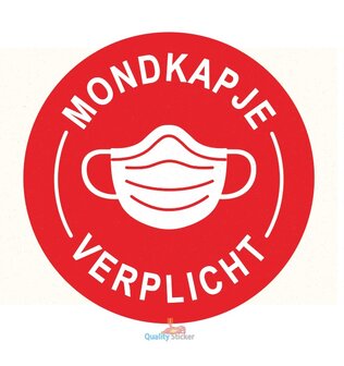 Mondkapje verplicht rood sticker