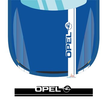 Opel met logo motorkap striping