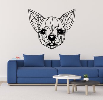 Chihuahua hoofd 2 geometrische muursticker