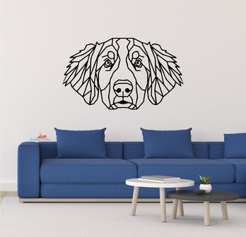 Berner Sennenhond hoofd geometrische muursticker