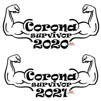 Corona survivor (jaartal) unisex T-shirt of hoodie