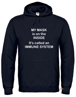 My mask is on the inside hoodie