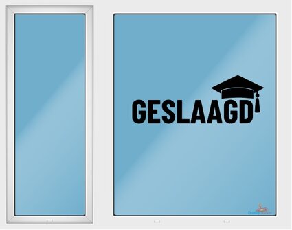 Geslaagd raamsticker