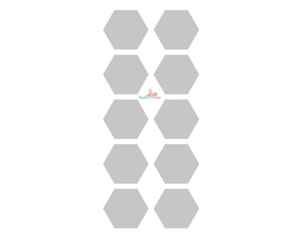 Hexagon set van 10 statische raamfolie frost