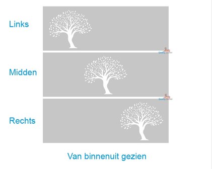 Boom horizontaal - statische raamfolie frost