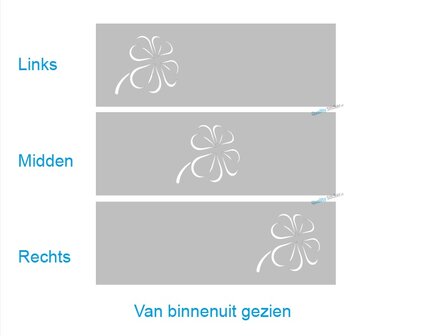 Klavertje 4 horizontaal statische raamfolie