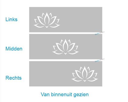 Lotus bloem horizontaal zelfklevende raamfolie