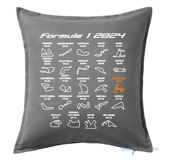 Formule 1 2024 kalender kussen grijs