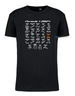 Formule 1 kalender T-shirt zwart