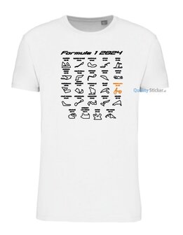 Formule 1 kalender T-shirt wit