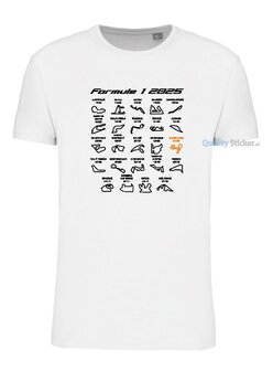 Formule 1 kalender T-shirt wit