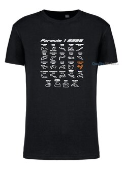 Formule 1 kalender T-shirt zwart