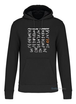 Formule 1 kalender hoodie zwart
