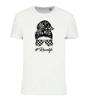Racelife vrouw T-shirt wit