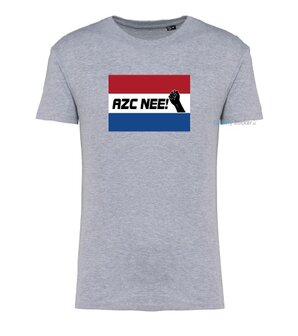AZC NEE! vlag T-shirt grijs