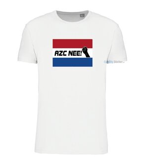 AZC NEE! vlag T-shirt wit
