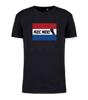 AZC NEE! vlag T-shirt zwart
