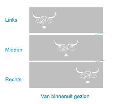 Schotse hooglander hoofd horizontaal statische raamfolie