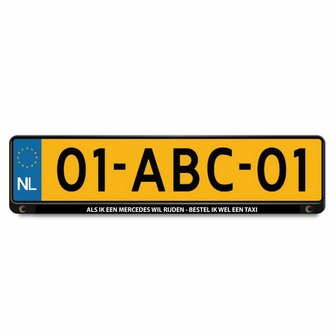 Als ik een Mercedes wil rijden - bestel ik wel een taxi. kenteken sticker (2 stuks)