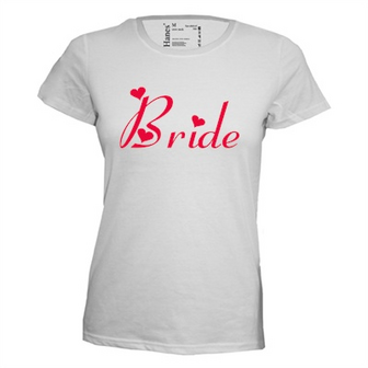 Bride. Dames T-shirt in div. kleuren. XS t/m 3XL