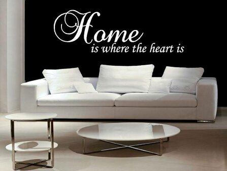 Home is where the heart is muursticker
