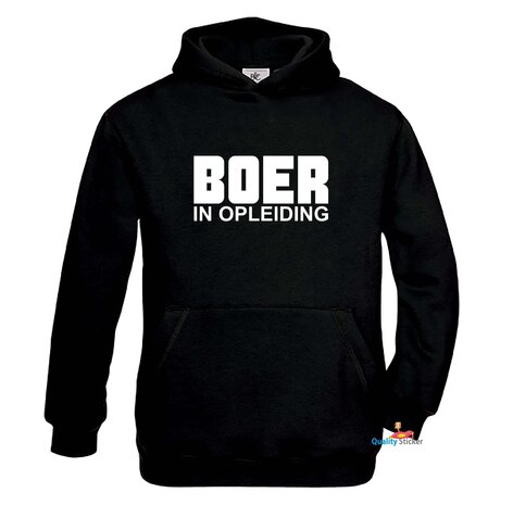 BOER in opleiding kinderhoodie zwart