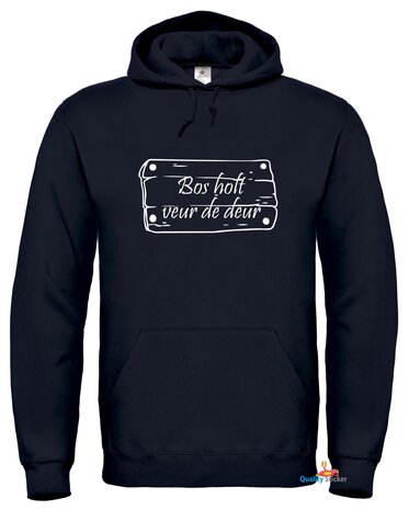 Unisex hoodie bos holt veur de deur