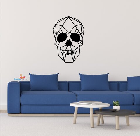 Doodshoofd / skull geometrische muursticker