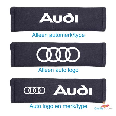 Gordelhoes met automerk of type en logo
