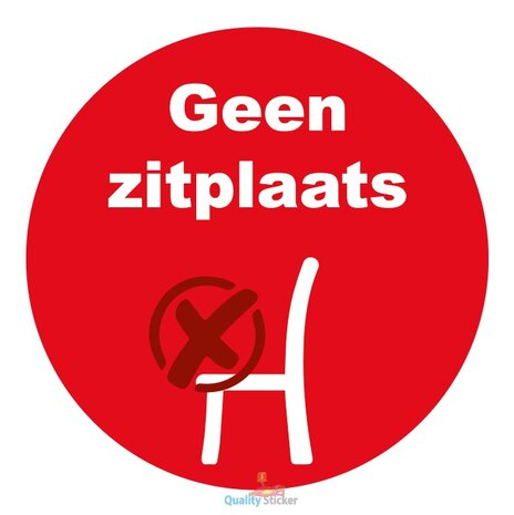 Geen zitplaats sticker 20 cm