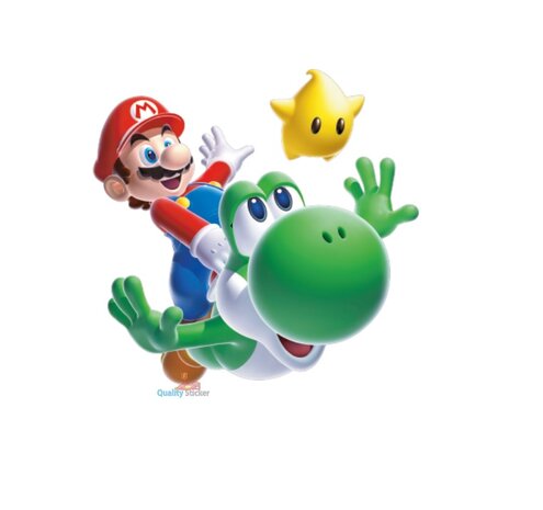 Mario en Yoshi 3D full color muursticker