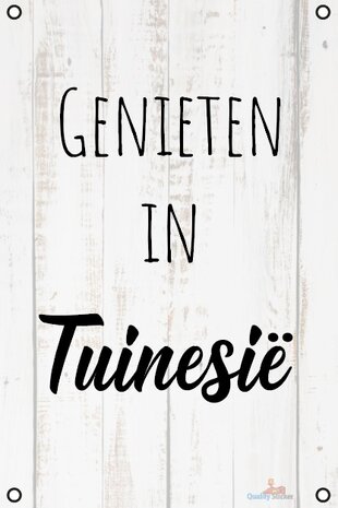 Genieten in Tuinesië tuinposter