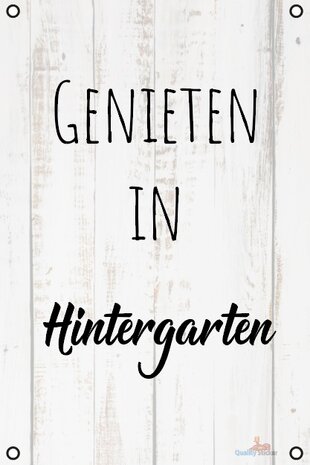 Genieten in Hintergarten tuinposter