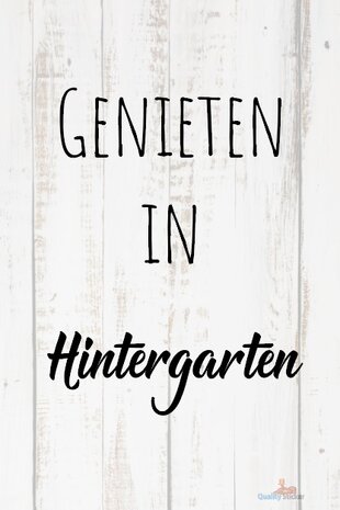 Genieten in Hintergarten tuinposter