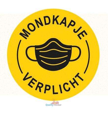 Mondkapje verplicht geel sticker