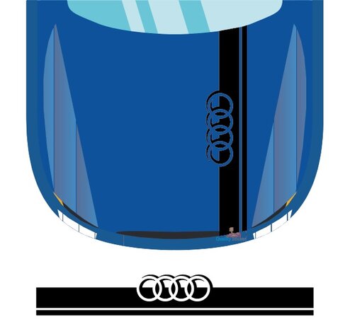 Audi logo motorkap striping