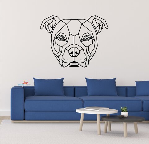 Amerikaanse Bulldog hoofd geometrische muursticker