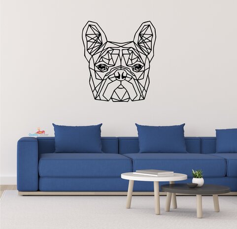 Franse Bulldog hoofd geometrische muursticker