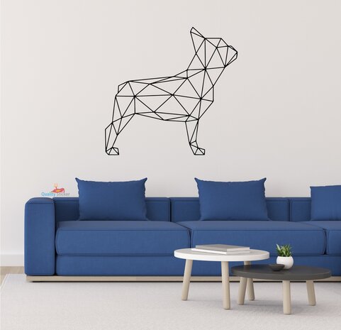 Franse Bulldog geometrische muursticker