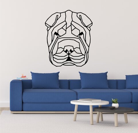 Shar-pei hoofd geometrische muursticker