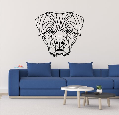 Rottweiler hoofd geometrische muursticker