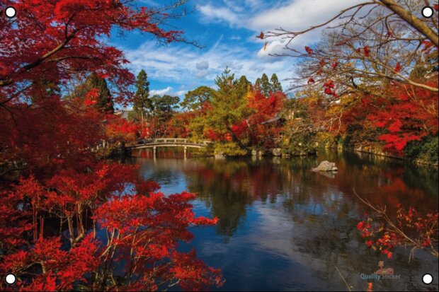 Japans meer met brug tuinposter