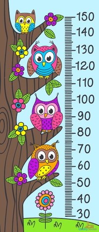 Uilen in de boom groeimeter