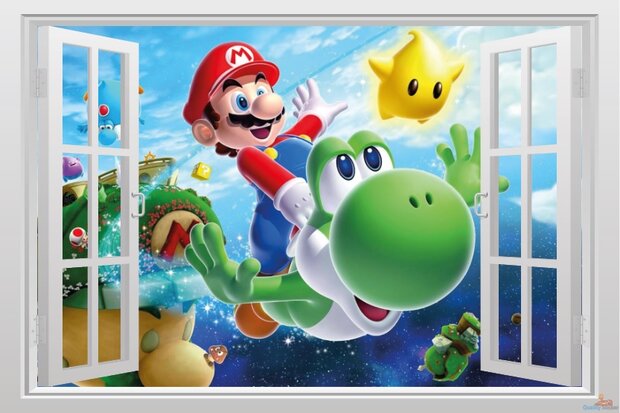 Open raam Mario en Yoshi Nintendo