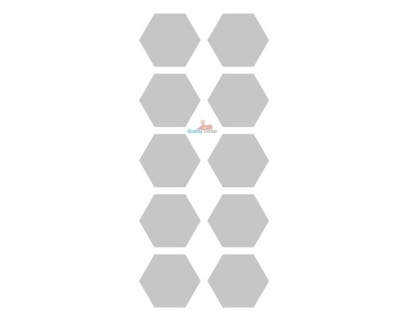 Hexagon set van 10 statische raamfolie frost